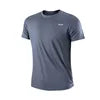 Men's Casual Quick Dry Logo Neck T-Shirt Gym Running Moisture Wicking Short Sleeve Training Apparel 100% Polyester Spring/Summer