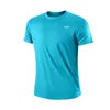 Men's Casual Quick Dry Logo Neck T-Shirt Gym Running Moisture Wicking Short Sleeve Training Apparel 100% Polyester Spring/Summer