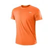 Men's Casual Quick Dry Logo Neck T-Shirt Gym Running Moisture Wicking Short Sleeve Training Apparel 100% Polyester Spring/Summer