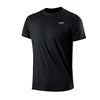 Men's Casual Quick Dry Logo Neck T-Shirt Gym Running Moisture Wicking Short Sleeve Training Apparel 100% Polyester Spring/Summer
