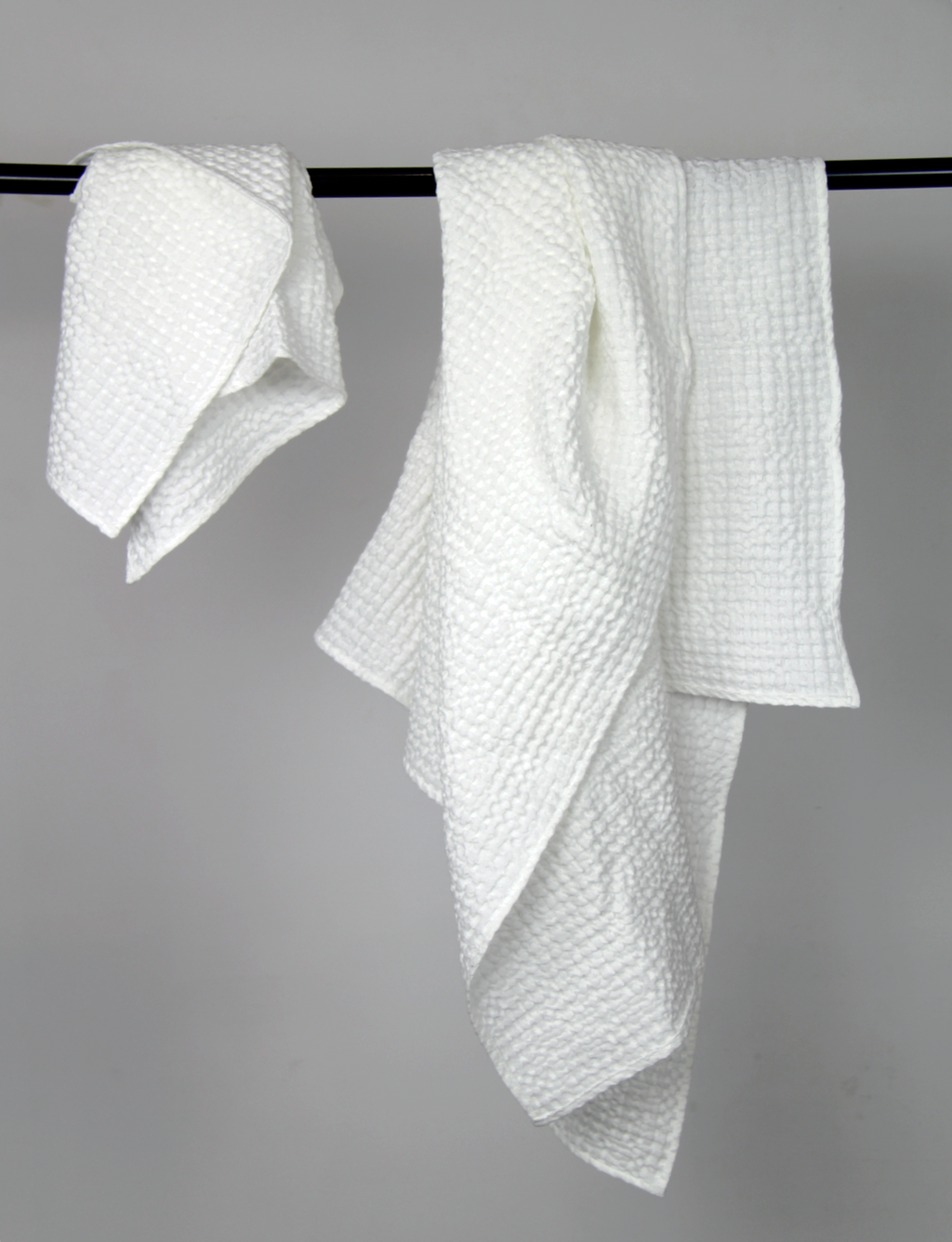 White linen waffle towel | European Linen Blend