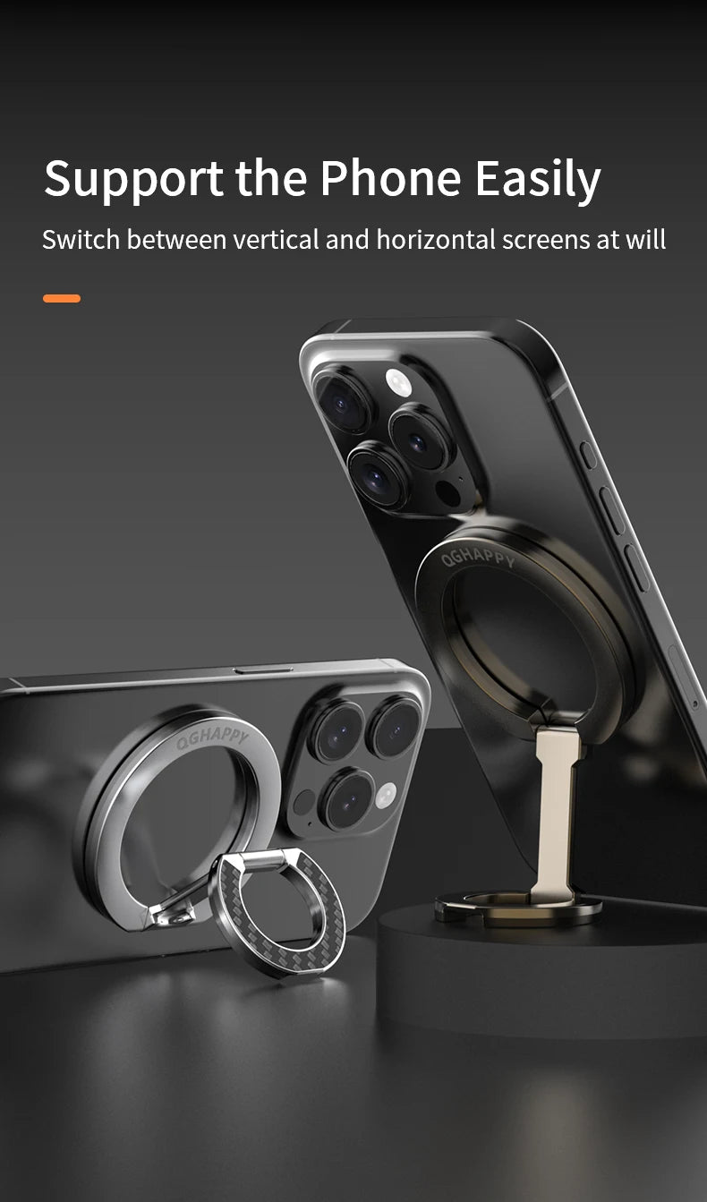 Mobile Phone Strong Magnetic Holder for Magsafe Double-sided Magnet Stand Portable Folding Ring Bracket for  Phone 14 15 16
