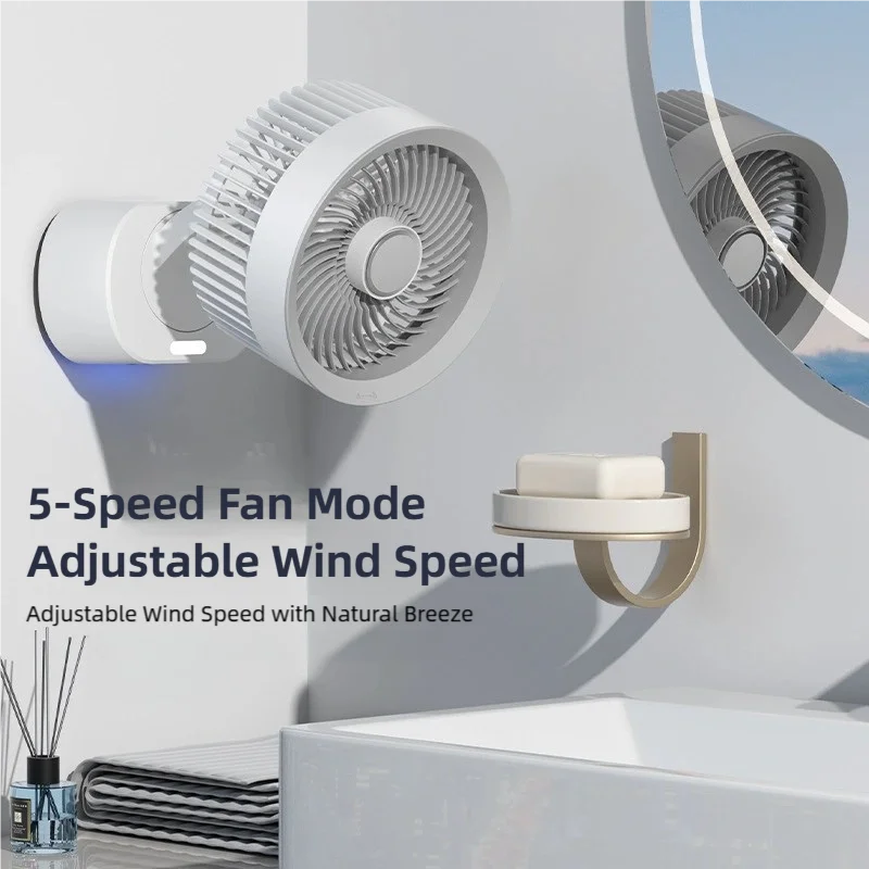 TINSOL Ventilateur de circulation d'air USB portable mural, avec fonction minuterie et veilleuse, refroidisseur d'air domestique