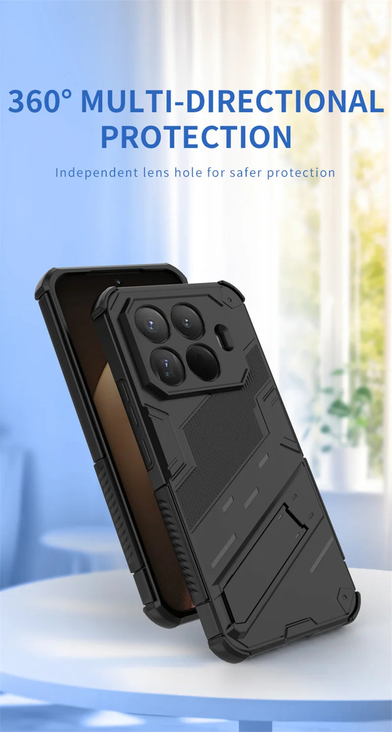 Xiaomi15T Pro Case Armor Shockproof Phone Cases For Xiaomi 15T Pro 5G Xiomi Mi15T Mi 15 T 2025 Magnetic Holder Stand Back Cover