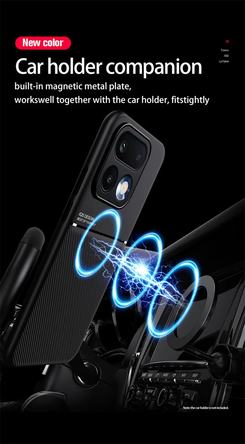 Soft Frame Cover For Realme 16 Pro 5G Case Leather Car Magnetic Holder Funda for Realme 16 Pro Plus 16Pro TPU Shockproof Coque
