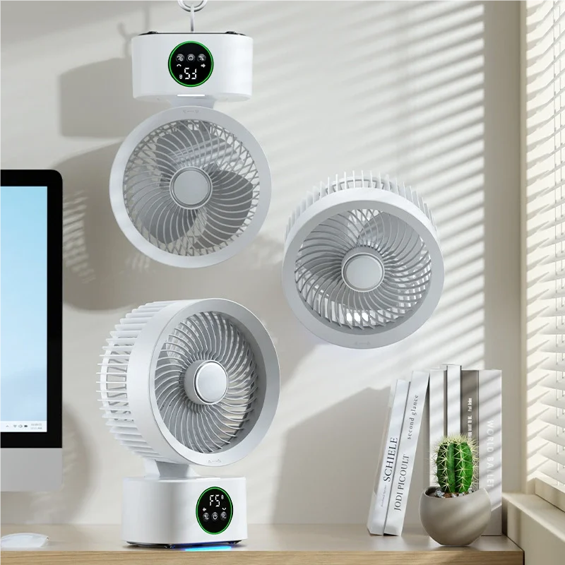 TINSOL Ventilateur de circulation d'air USB portable mural, avec fonction minuterie et veilleuse, refroidisseur d'air domestique
