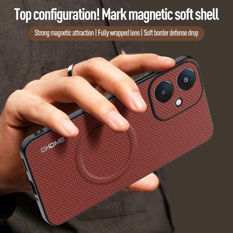 For Xiaomi Redmi 13C 5G Case Luxury Car Magnetic Holder Phone Case For Redmi13C 5G TPU Silicone Shockproof Protective Back Cover