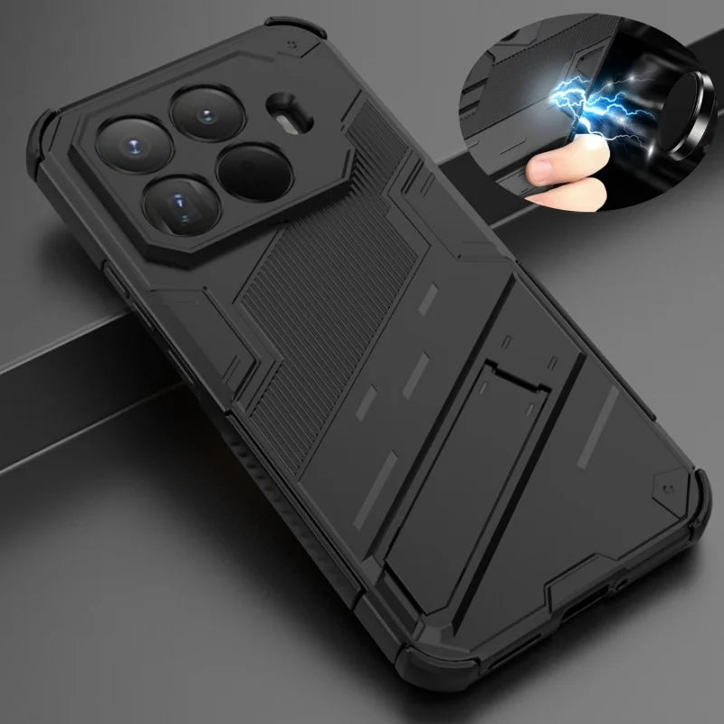 Xiaomi15T Pro Case Armor Shockproof Phone Cases For Xiaomi 15T Pro 5G Xiomi Mi15T Mi 15 T 2025 Magnetic Holder Stand Back Cover