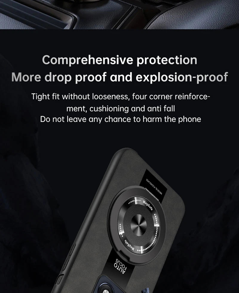 Case For Motorola Signature Moto Edge 70 Ultra X70 Air Pro Magnetic Holder Luxury Leather Phone Cover Ring Shell Silicone Bumper