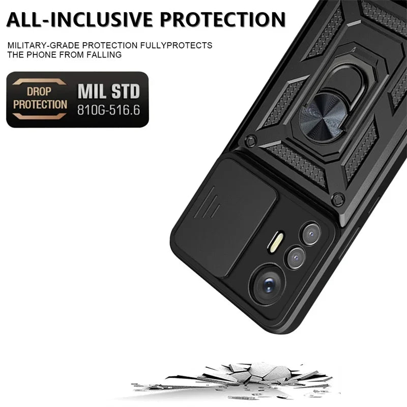 Military Grade Armor Case For Mi Xiaomi 17 15 14 Ultra Pro 13T 13 Lite Max 5G Phone Magnetic Holder Ring Stand Protect Cover