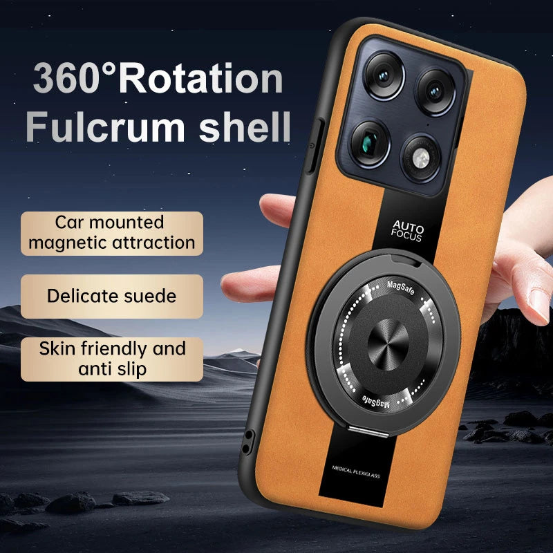 Case For Motorola Signature Moto Edge 70 Ultra X70 Air Pro Magnetic Holder Luxury Leather Phone Cover Ring Shell Silicone Bumper