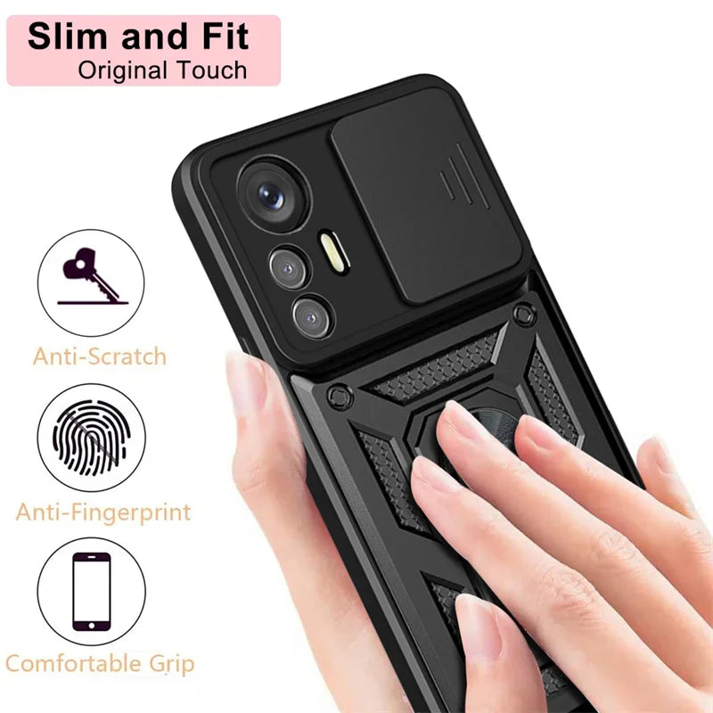 Military Grade Armor Case For Mi Xiaomi 17 15 14 Ultra Pro 13T 13 Lite Max 5G Phone Magnetic Holder Ring Stand Protect Cover