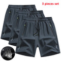 3 Pieces New Running Shorts Men Gym Sports Shorts Quick Dry Workout Training Fitness Jogging Short Pants Man Summer Board Shorts