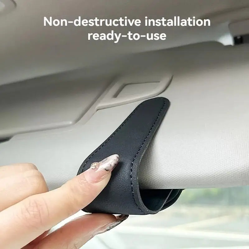 Magnetic Car Sun Visor Glasses Clip - Cute Coal Elf Design, Strong Magnetic Holder for Fashion Glasses, Car Interior Accessories