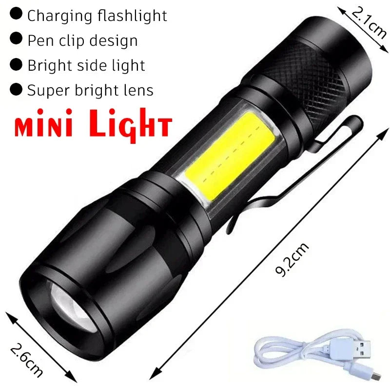 Lampe Torche LED 100000LM — Rechargeable, Zoom & Étanche 🔦
