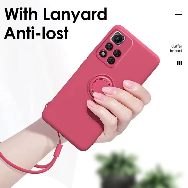 Luxury Liquid Silicone Magnetic Holder Stand Phone Case For XiaoMi 14T 15 Pro Redmi 13C 4G Note 13 14 15 Pro Plus 5G Back Cover