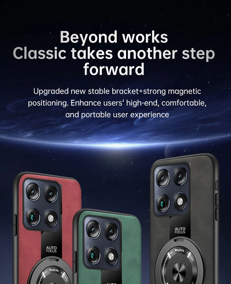 Case For Motorola Signature Moto Edge 70 Ultra X70 Air Pro Magnetic Holder Luxury Leather Phone Cover Ring Shell Silicone Bumper