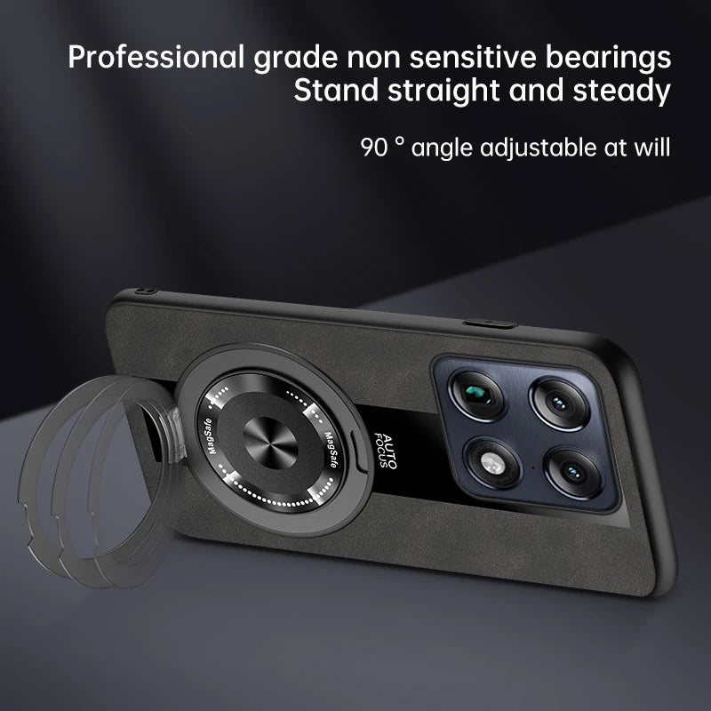 Case For Motorola Signature Moto Edge 70 Ultra X70 Air Pro Magnetic Holder Luxury Leather Phone Cover Ring Shell Silicone Bumper