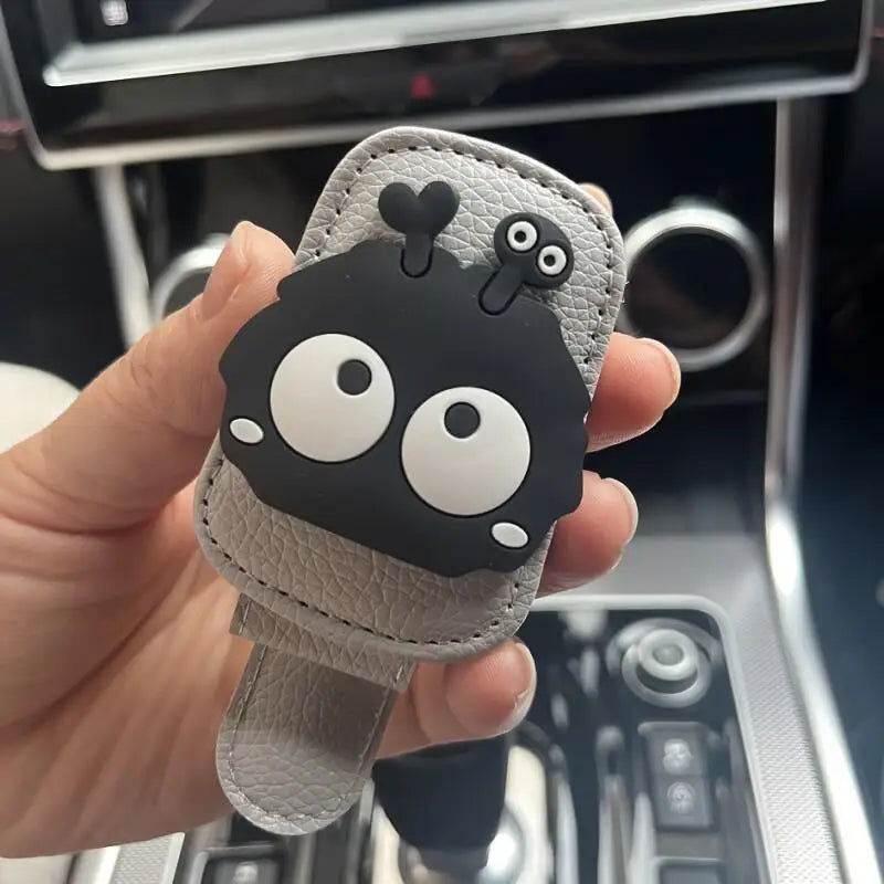 Magnetic Car Sun Visor Glasses Clip - Cute Coal Elf Design, Strong Magnetic Holder for Fashion Glasses, Car Interior Accessories