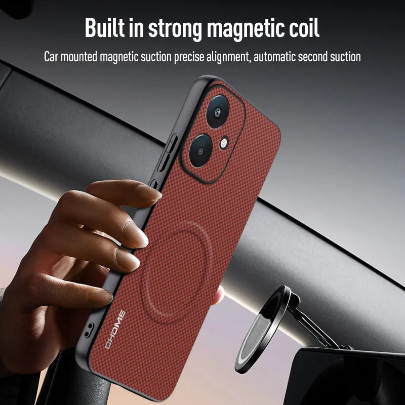 For Xiaomi Redmi 13C 5G Case Luxury Car Magnetic Holder Phone Case For Redmi13C 5G TPU Silicone Shockproof Protective Back Cover