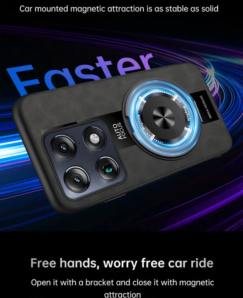 Case For Motorola Signature Moto Edge 70 Ultra X70 Air Pro Magnetic Holder Luxury Leather Phone Cover Ring Shell Silicone Bumper