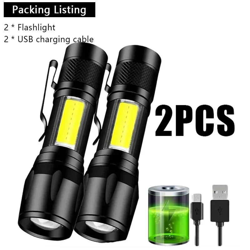 Lampe Torche LED 100000LM — Rechargeable, Zoom & Étanche 🔦