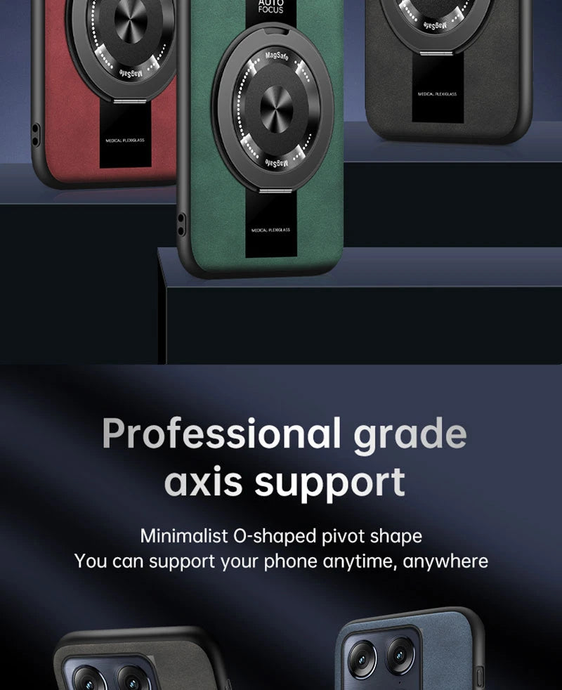 Case For Motorola Signature Moto Edge 70 Ultra X70 Air Pro Magnetic Holder Luxury Leather Phone Cover Ring Shell Silicone Bumper