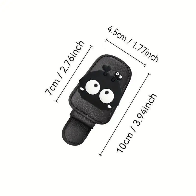 Magnetic Car Sun Visor Glasses Clip - Cute Coal Elf Design, Strong Magnetic Holder for Fashion Glasses, Car Interior Accessories