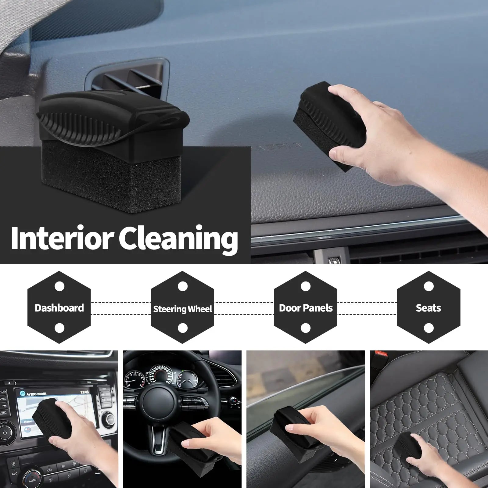 Waxing Sponge Brush for Car Tires Cleaning Tire Edges and Corners