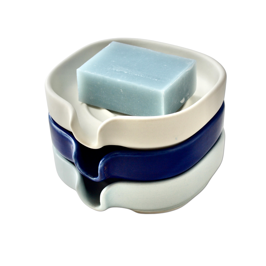 Porte-savon en porcelaine auto-drainant